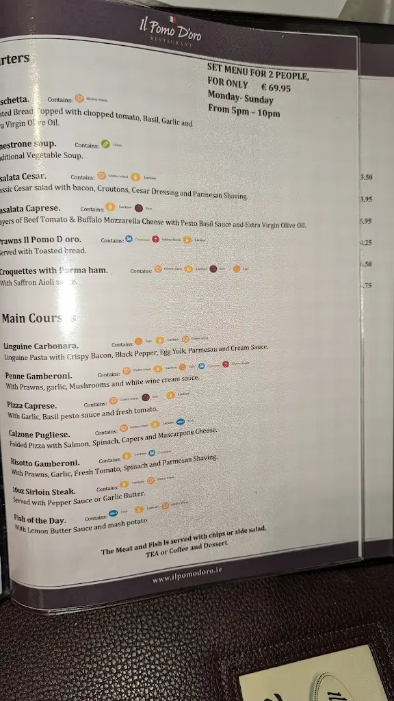 Menu_Il Pomo Doro_Tralee_image_3