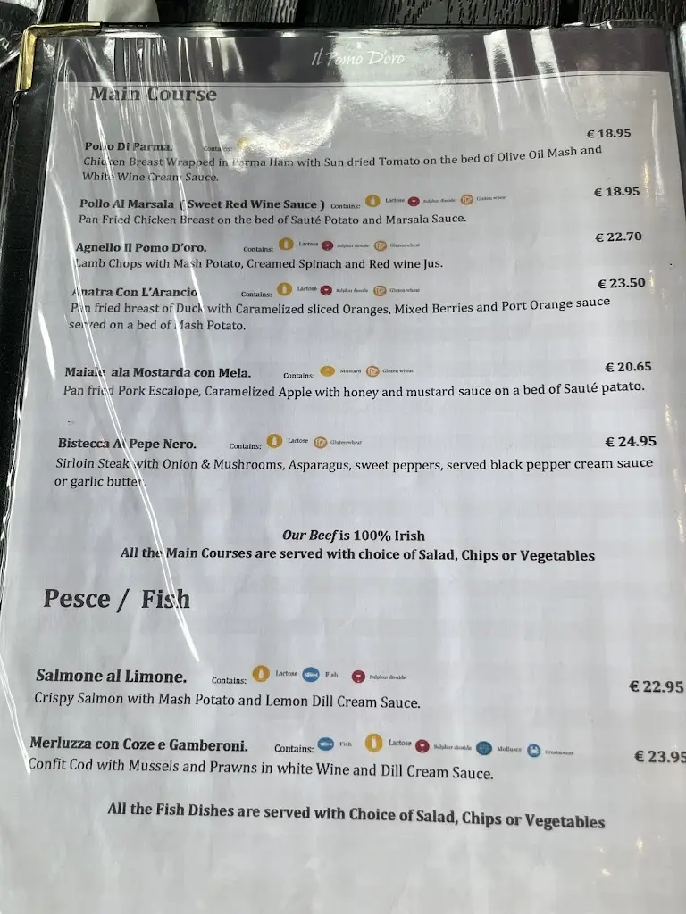 Menu_Il Pomo Doro_Tralee_image_4