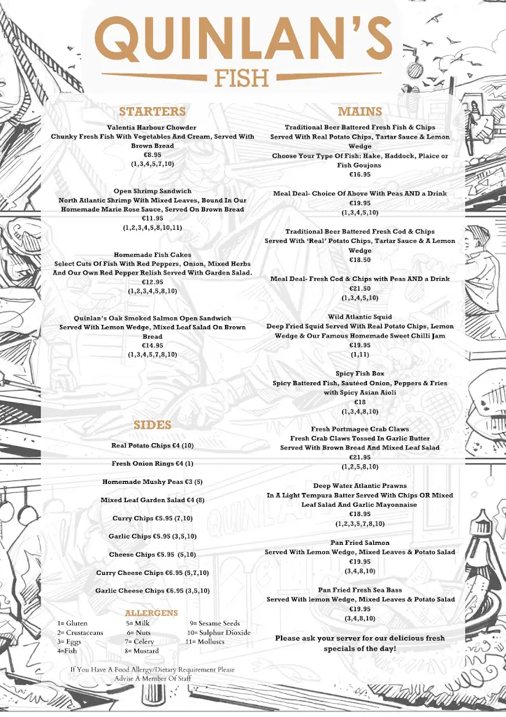 Menü_Quinlan's Fish & Chips_Tralee_Bild_1