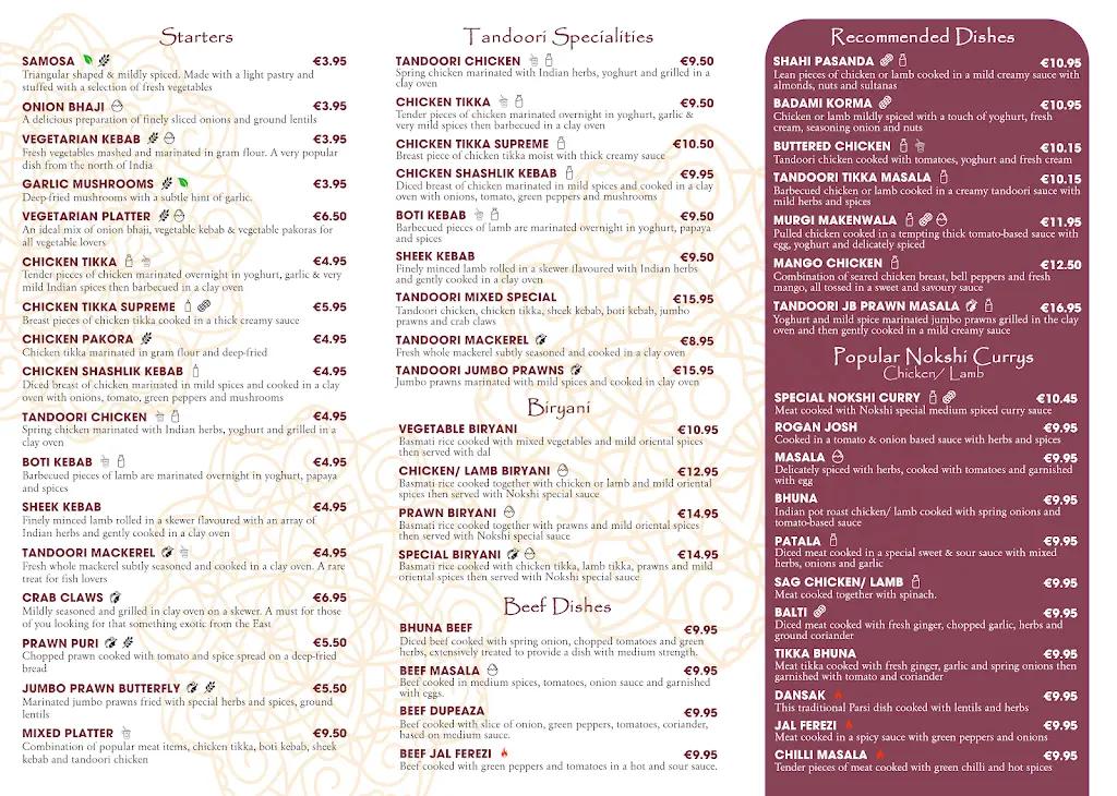 Menu_Nokshi Indian_Moycullen_image_4