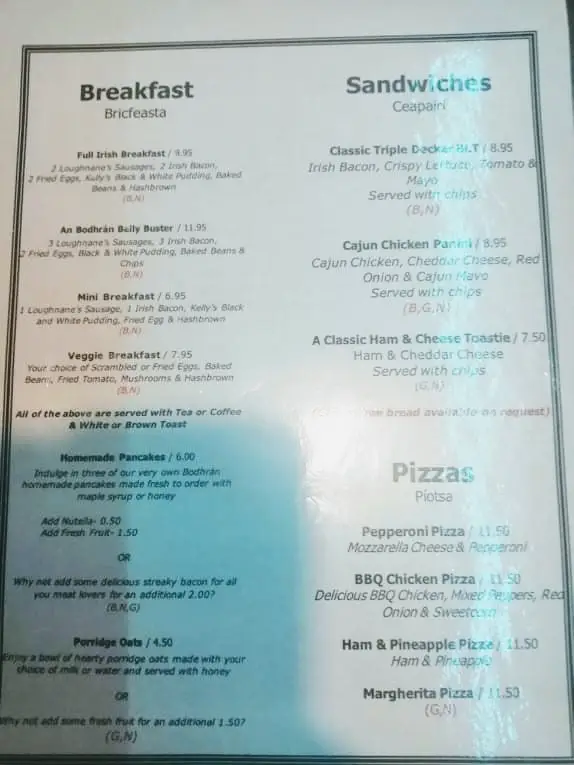 Menu_An Bodhrán Buí_Moycullen_image_1