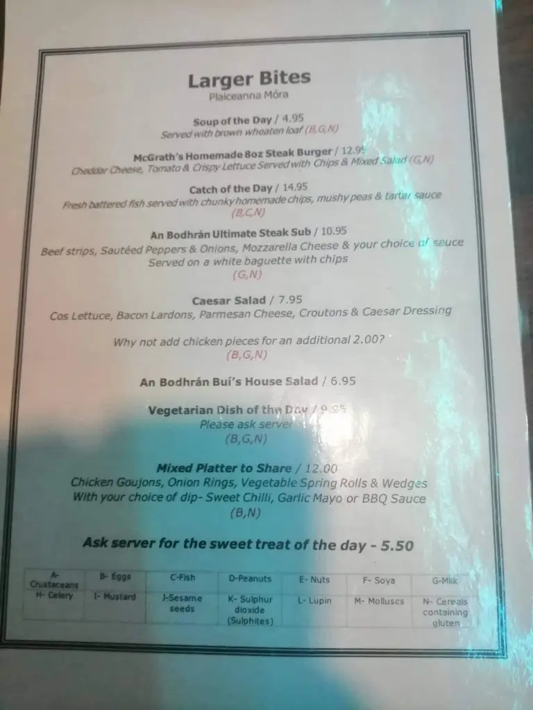 Menu_An Bodhrán Buí_Moycullen_image_2