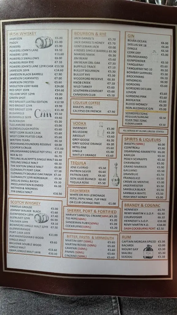Menü_Clancy's Bar & Restaurant, Youghal_Youghal_Bild_1