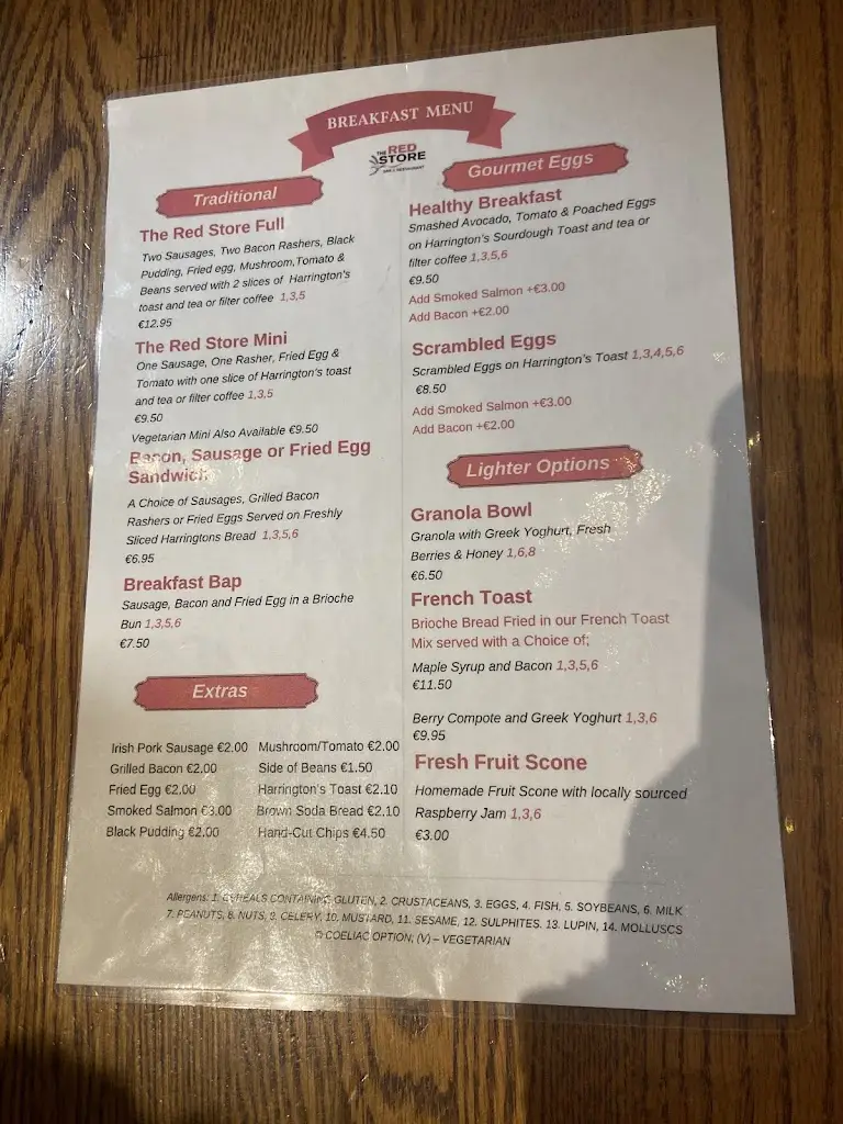 Menu_The Red Store, Bar & Restaurant_Youghal_image_2