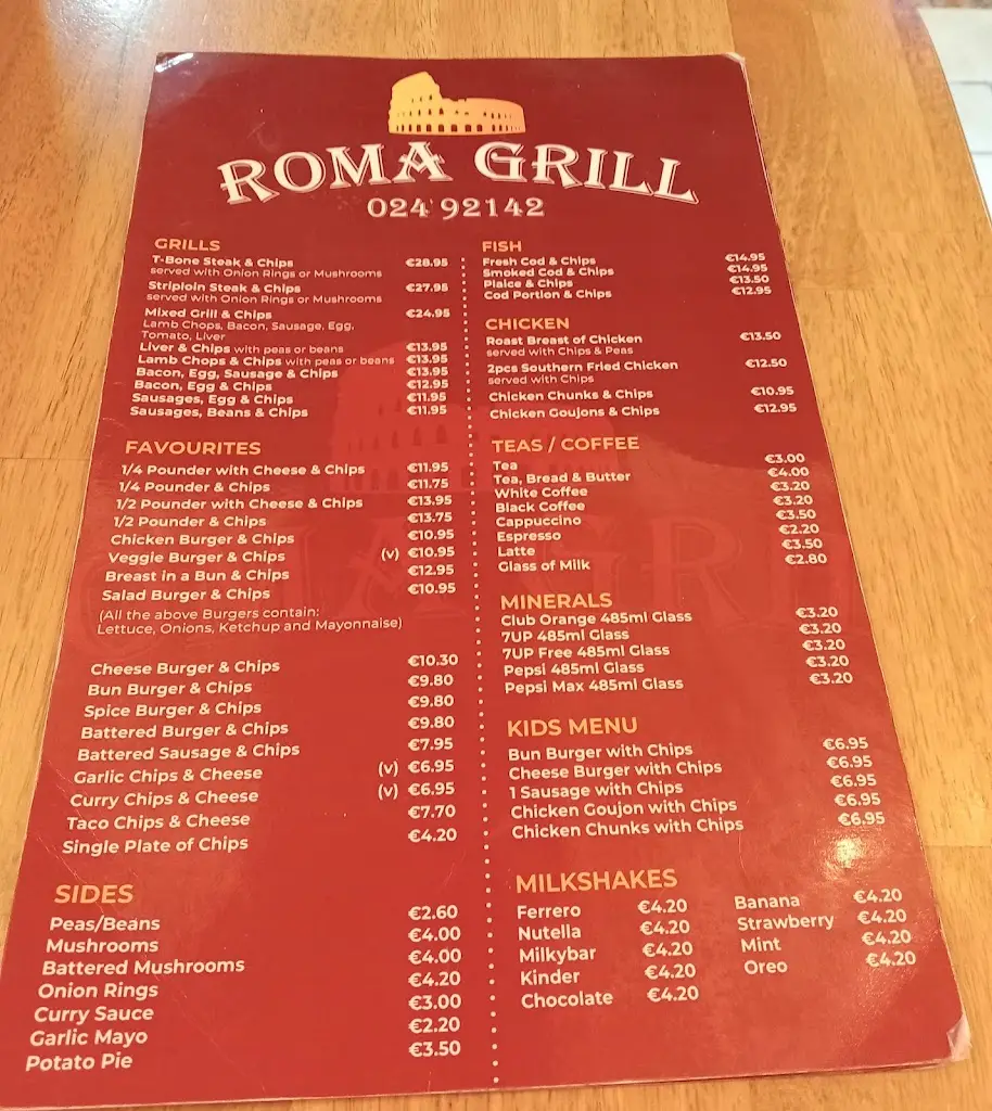 Menu_Roma Grill_Youghal_image_1
