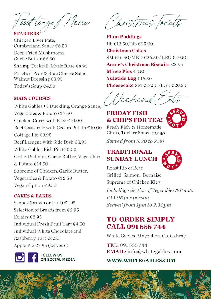 Menu_White Gables Galway_Moycullen_image_2