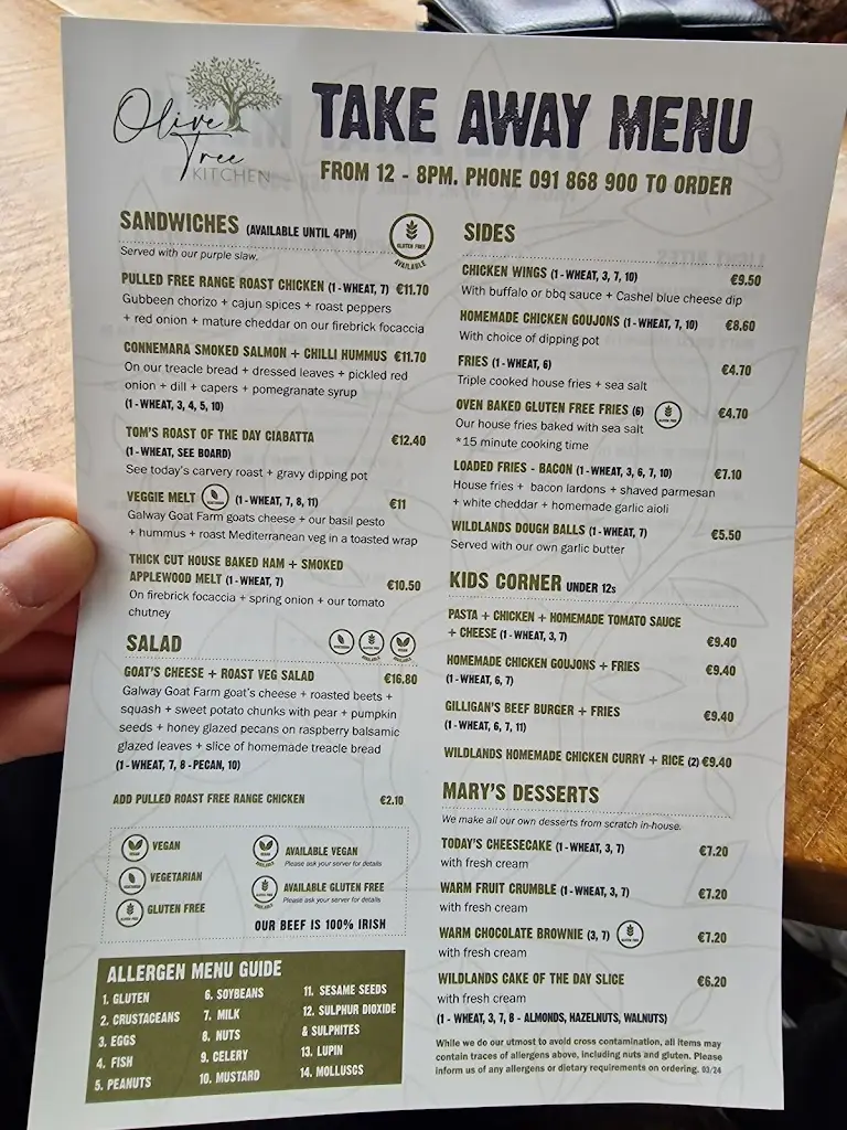 Menu_Olive Tree Kitchen @ Wildlands_Moycullen_image_3