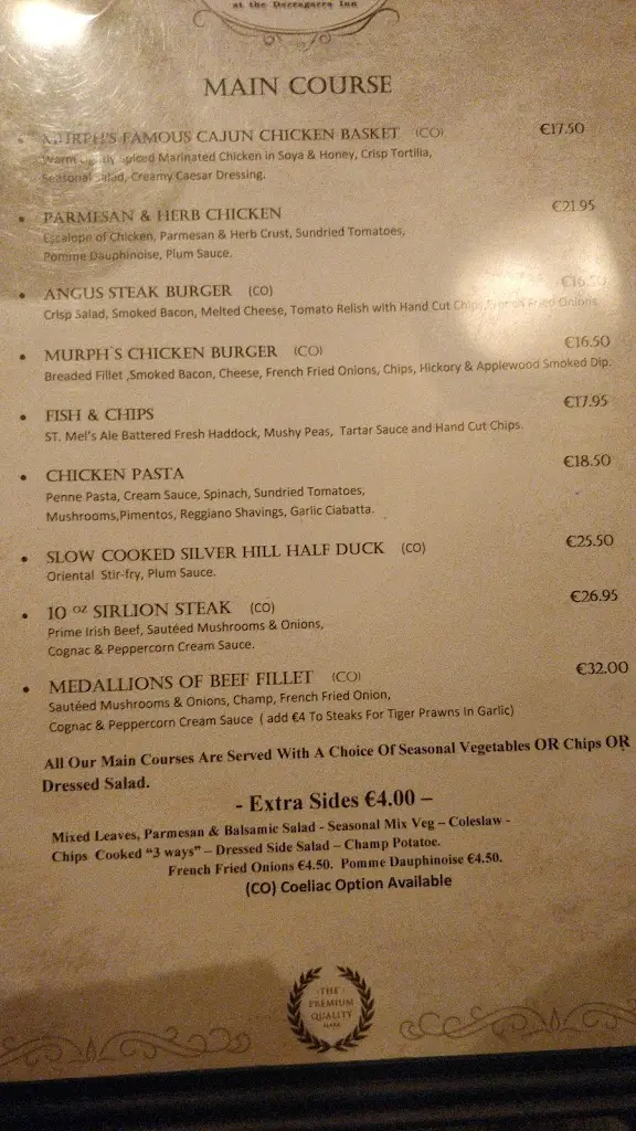 Menu_Murph's Gastro Pub, Derragarra Inn, Cavan_Belturbet_image_3