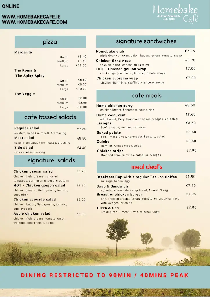 Menu_Homebake Cafe_Carrickmacross_imagen_1