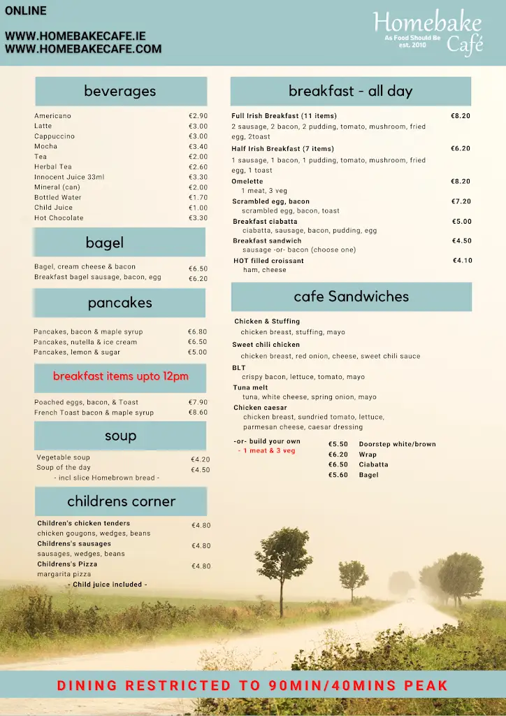 Menu_Homebake Cafe_Carrickmacross_imagen_2