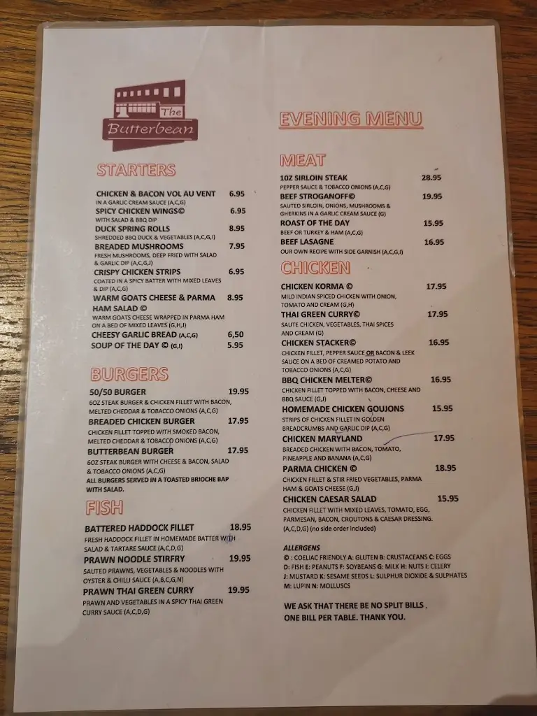 Menu_The Butterbean Restaurant & Accommodation._Carndonagh_image_1