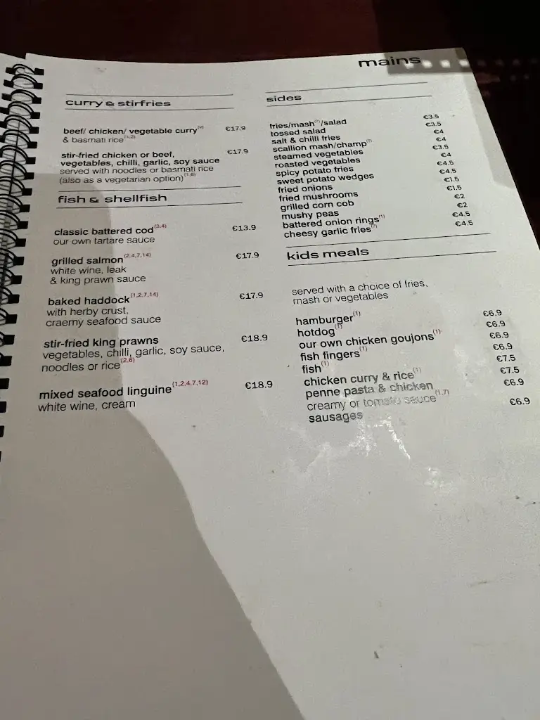Menu_Stakes Restaurant_Bundoran_image_1