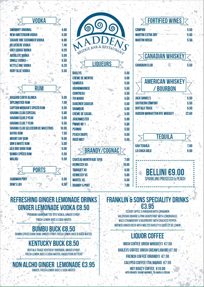 Menu_Maddens Bridge Bar & Restaurant_Bundoran_image_1