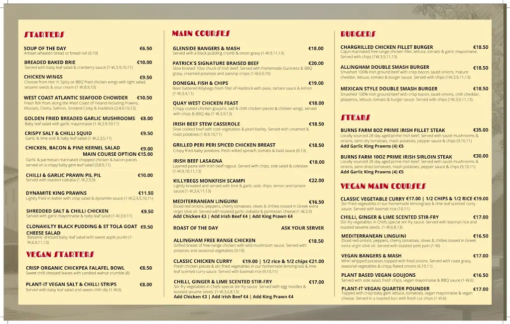 Menu_Quay West Restaurant & Terrace_Bundoran_image_2