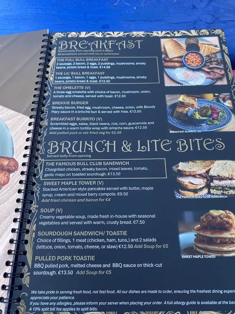 Menu_The Chasin’ Bull_Bundoran_image_1