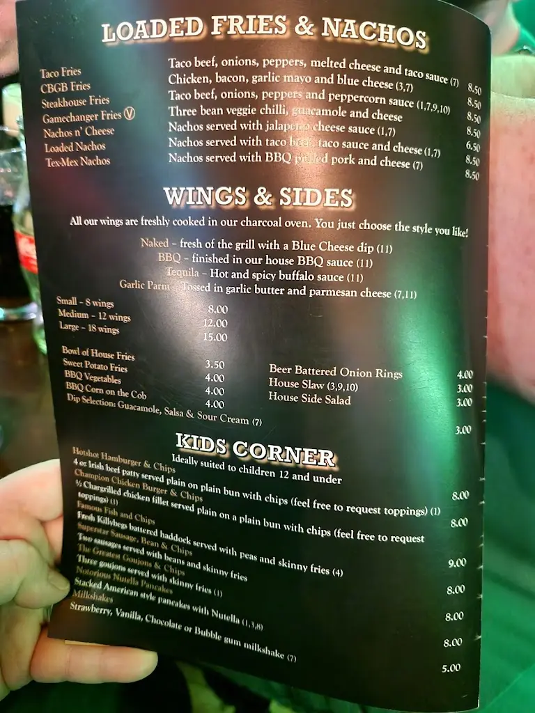 Menu_The Chasin’ Bull_Bundoran_image_2