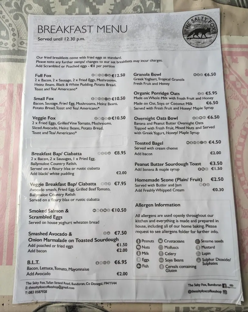 Menu_The Salty Fox_Bundoran_image_3