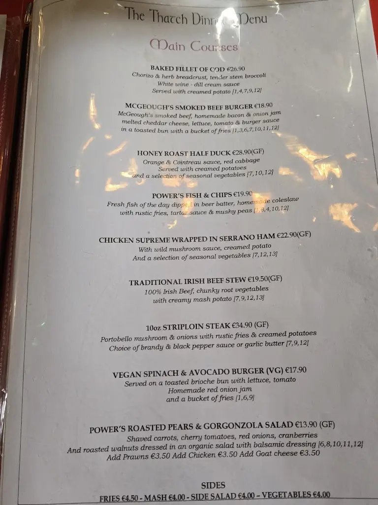 Menu_Powers Thatch, Bar And Restaurant_Oughterard_image_1