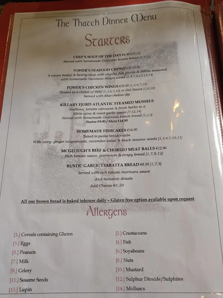 Menu_Powers Thatch, Bar And Restaurant_Oughterard_image_3