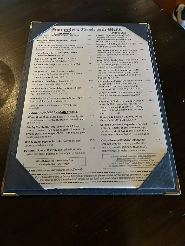 Menu_Smugglers Creek Inn_Ballyshannon_immagine_4