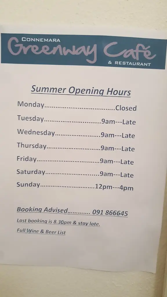 Menu_Connemara Greenway Restaurant_Oughterard_image_2