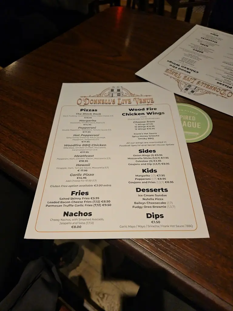 Menu_O'Donnells Bar & Restaurant Donegal_Donegal_image_2