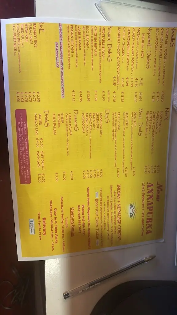 Menu_New Annapurna_Kingscourt_image_1