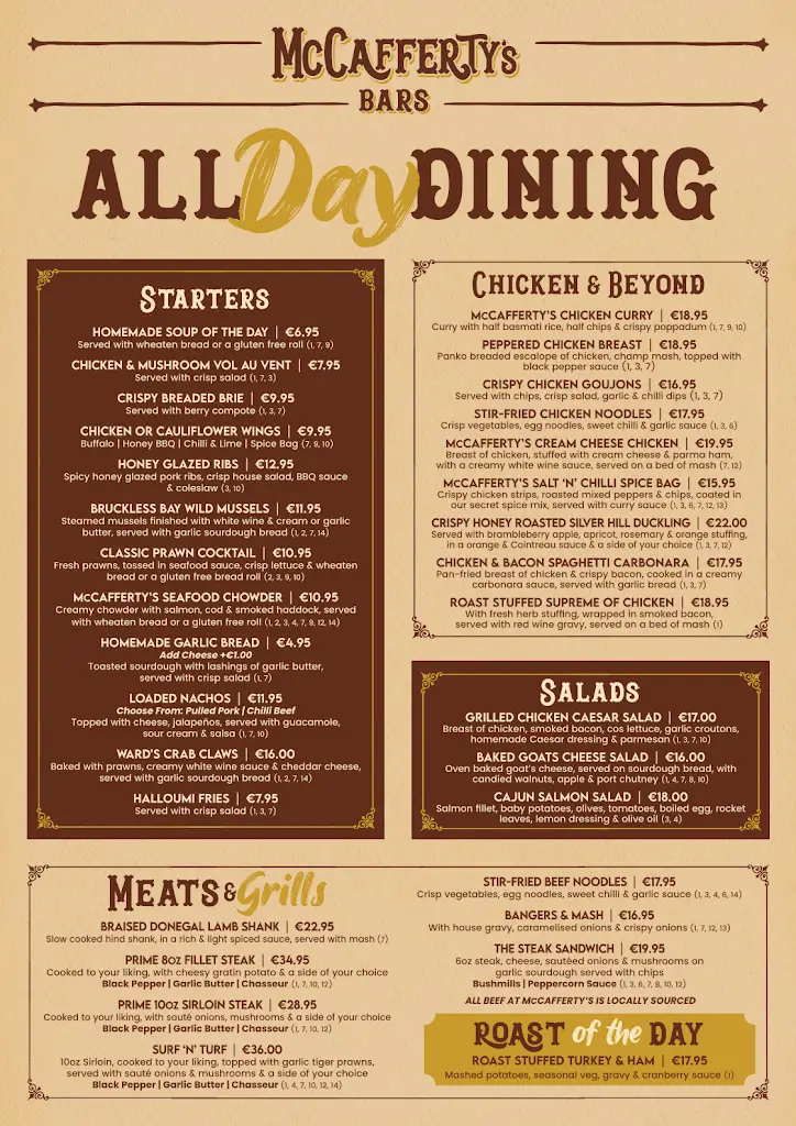 Menu_McCafferty's Bar & Restaurant_Dungloe_imagen_3