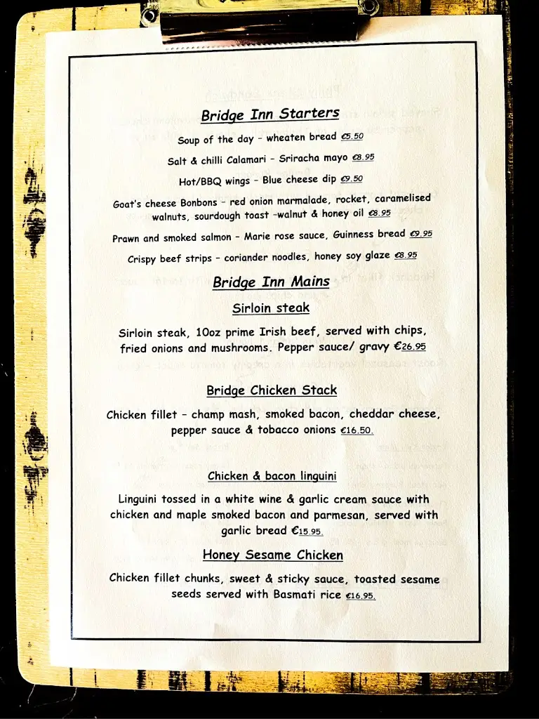 Menu_Bridge Inn Dungloe_Dungloe_image_2