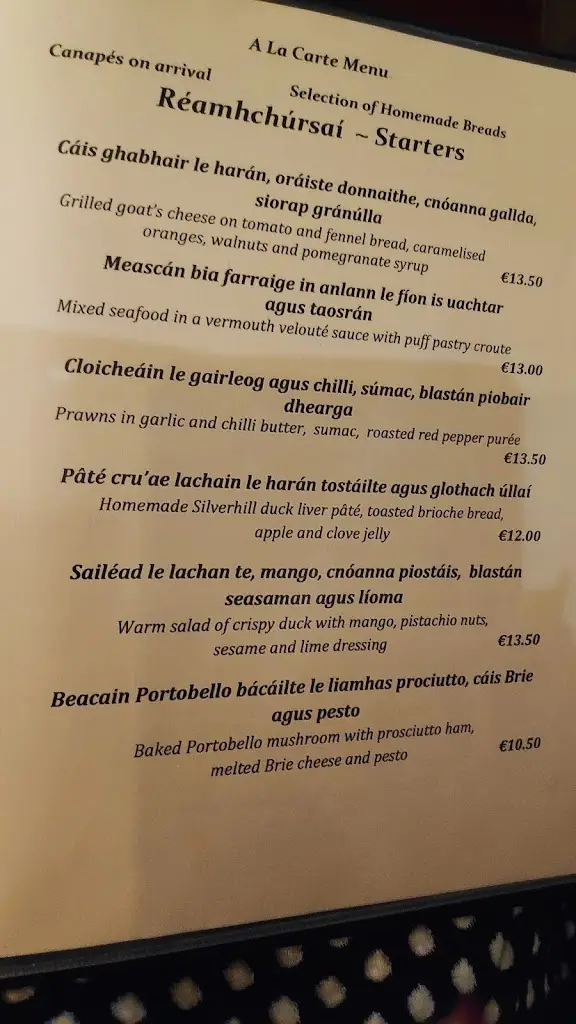 Menu_Danny Minnies Country House_Dungloe_image_1