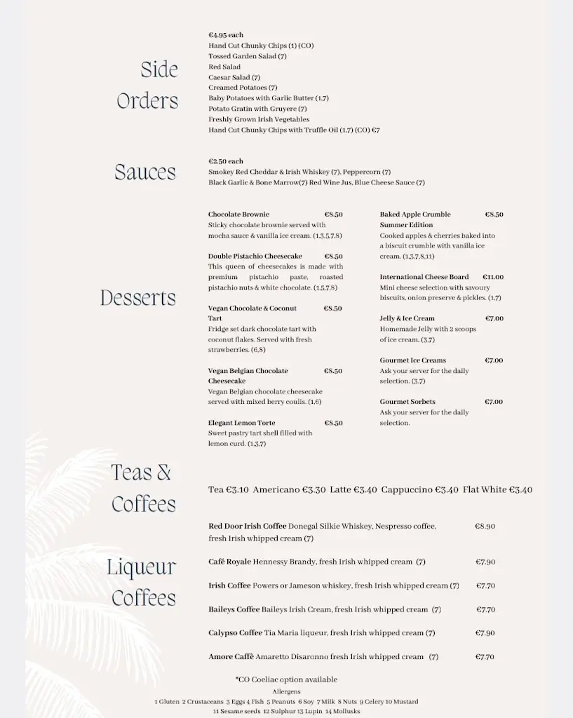 Menü_The Red Door Country House_County Donegal_Bild_2