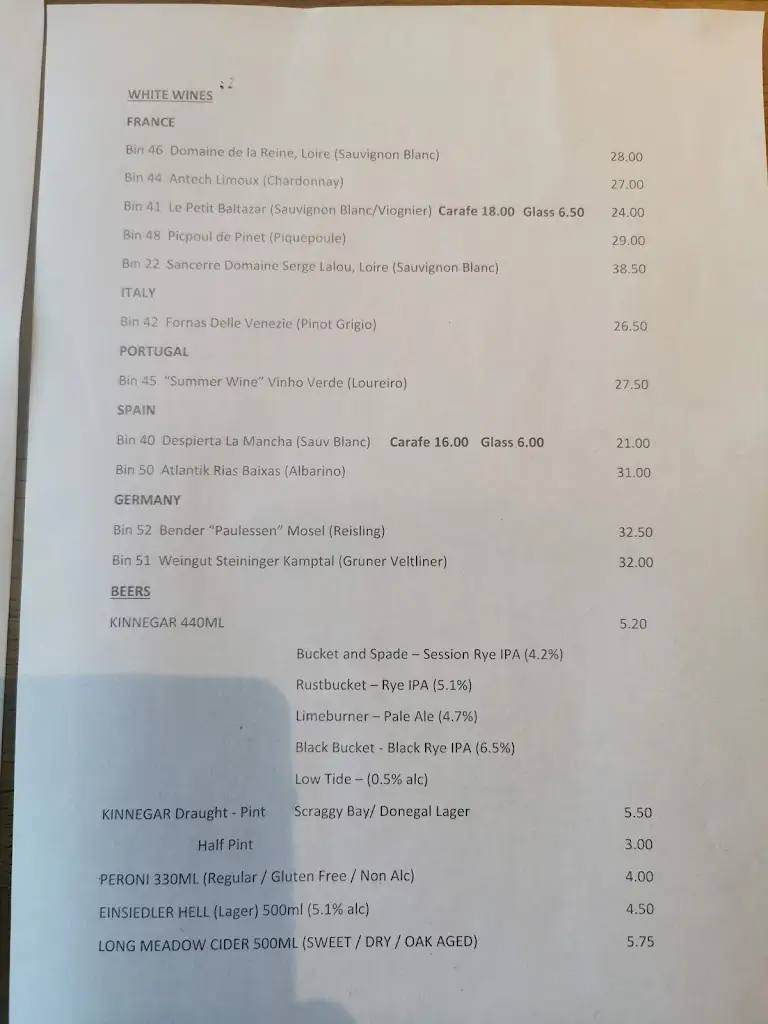 Menu_Cove Restaurant_County Donegal_image_2