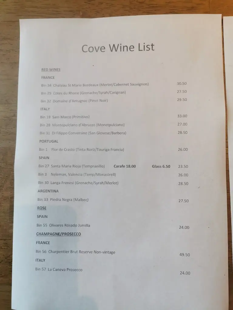 Menu_Cove Restaurant_County Donegal_image_4