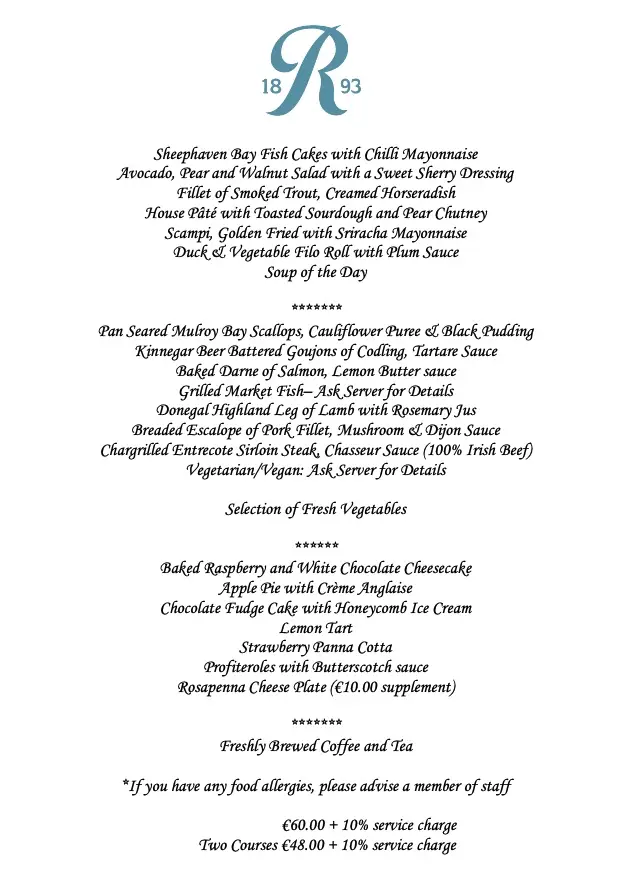 Menu_Vardon Restaurant - Rosapenna Hotel_Dunlewy_image_1
