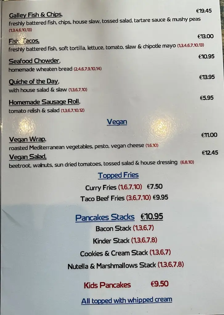 Menu_THE GALLEY, DOWNINGS, CO. DONEGAL_Dunlewy_image_1