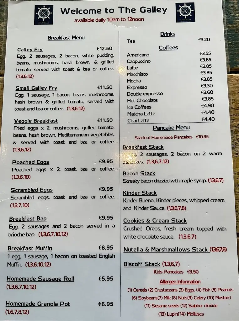 Menu_THE GALLEY, DOWNINGS, CO. DONEGAL_Dunlewy_image_2