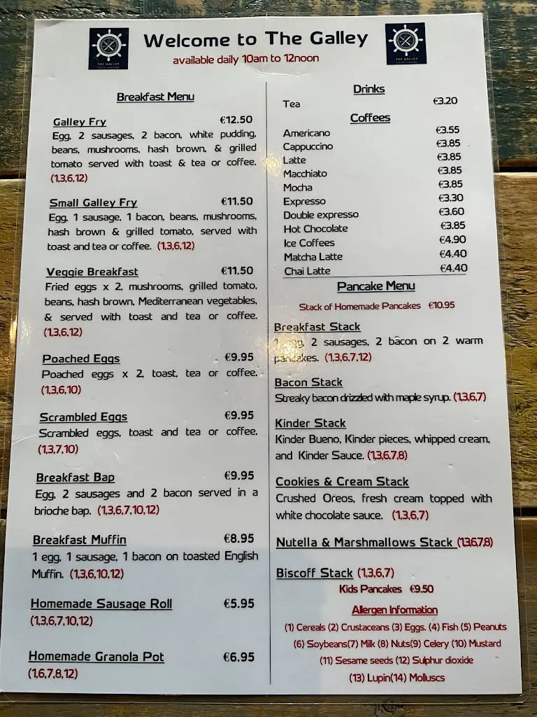 Menu_THE GALLEY, DOWNINGS, CO. DONEGAL_Dunlewy_image_3