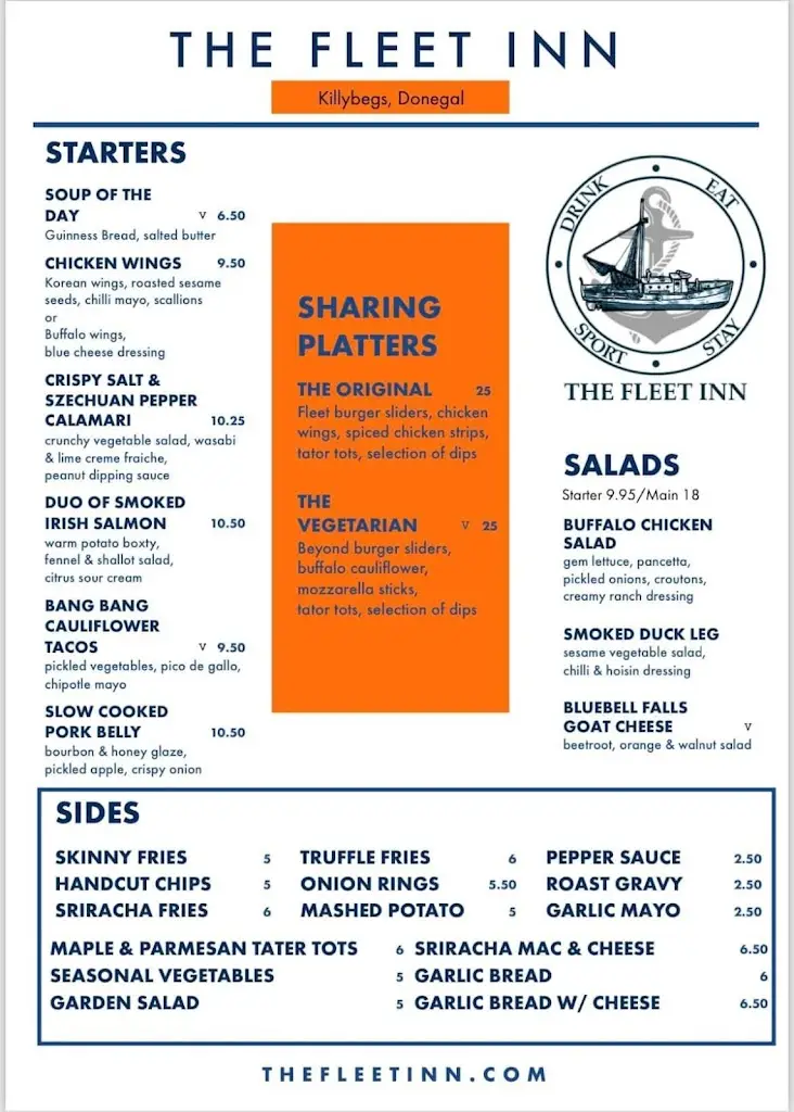 Menu_The Fleet Inn Guesthouse & Restaurant_Killybegs_image_1