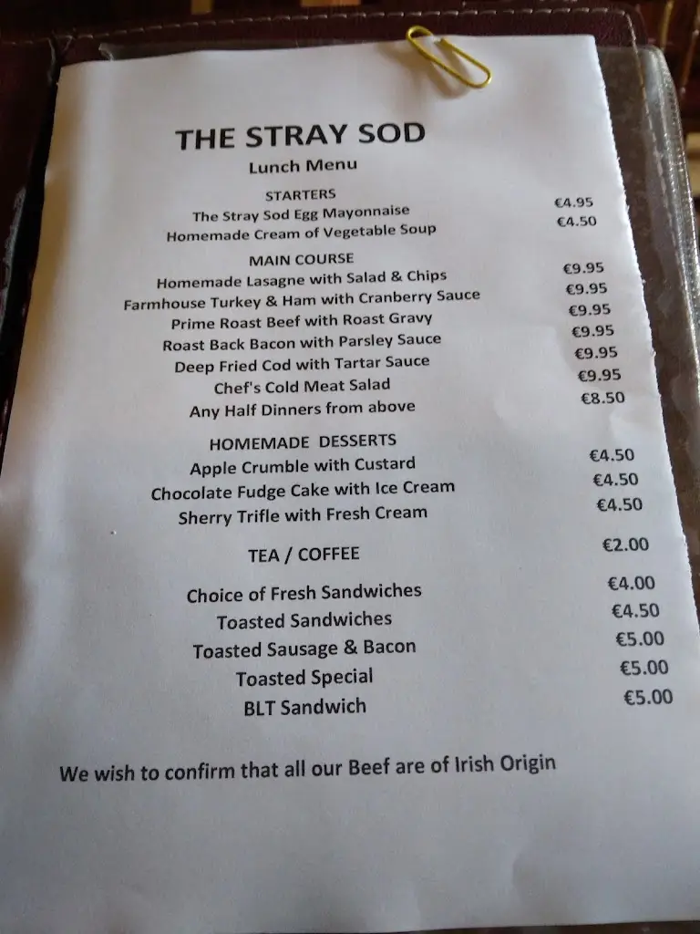 Menü_The Stray Sod_Cootehill_Bild_1
