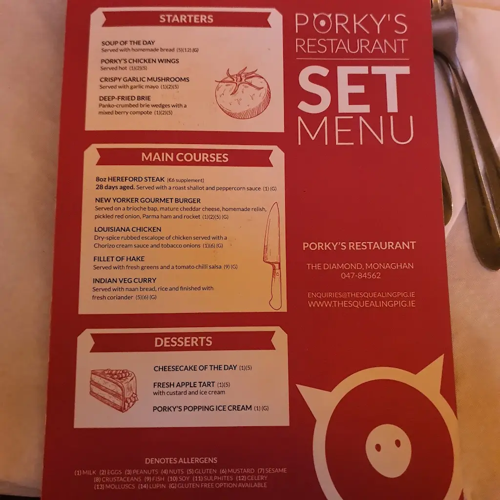 Menu_The Squealing Pig Bar & Restaurant_County Monaghan_image_2