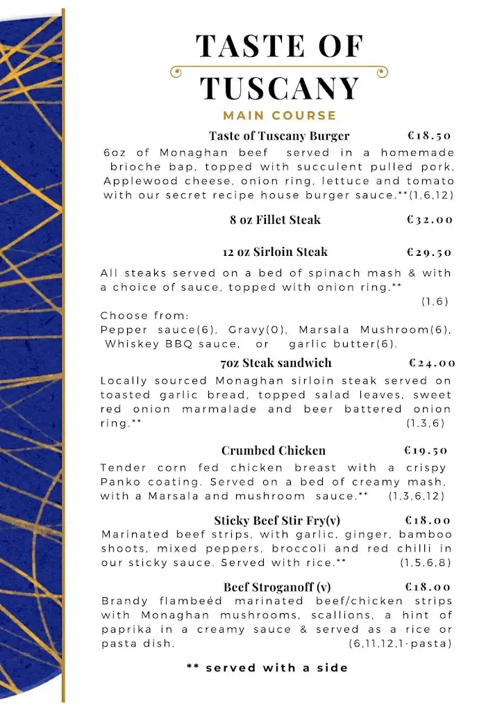 Menu_Taste of Tuscany_County Monaghan_image_1