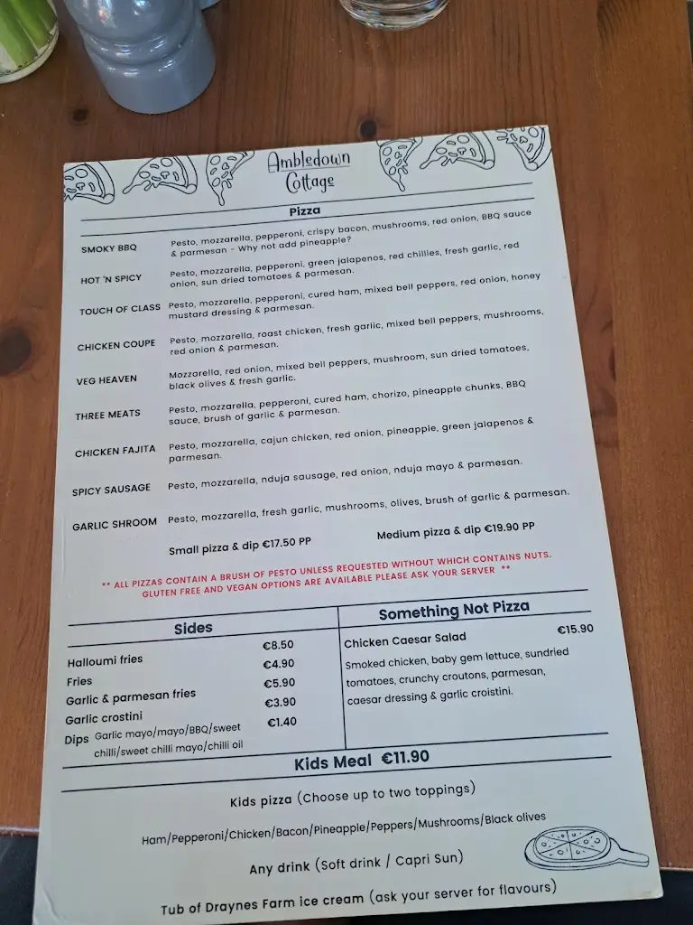 Menu_Ambledown Cottage_County Monaghan_image_1