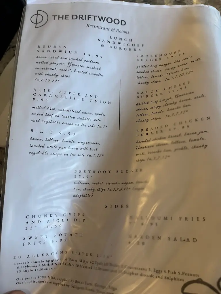 Menu_The Driftwood_Sligo_immagine_1