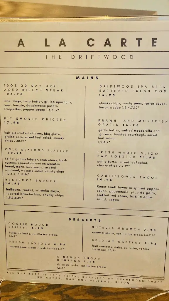 Menu_The Driftwood_Sligo_immagine_4