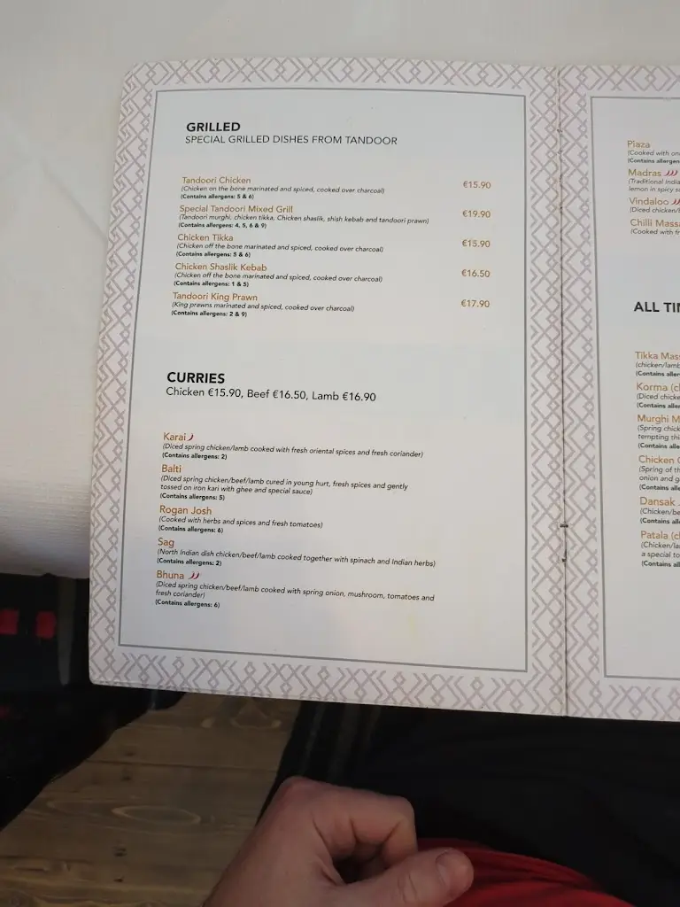 Menü_INDIAN TANDOORI RESTAURANT. Virginia. Cavan_Virginia_Bild_1