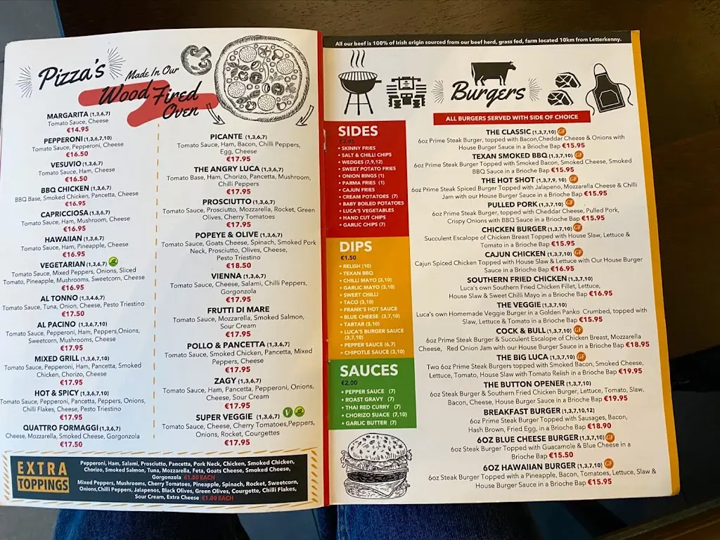 Menu_Luca's Restaurant Letterkenny_Letterkenny_image_3