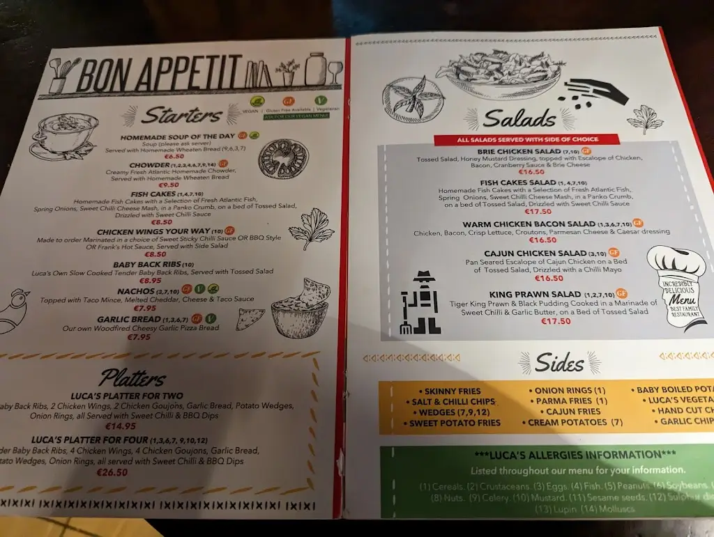 Menu_Luca's Restaurant Letterkenny_Letterkenny_image_4