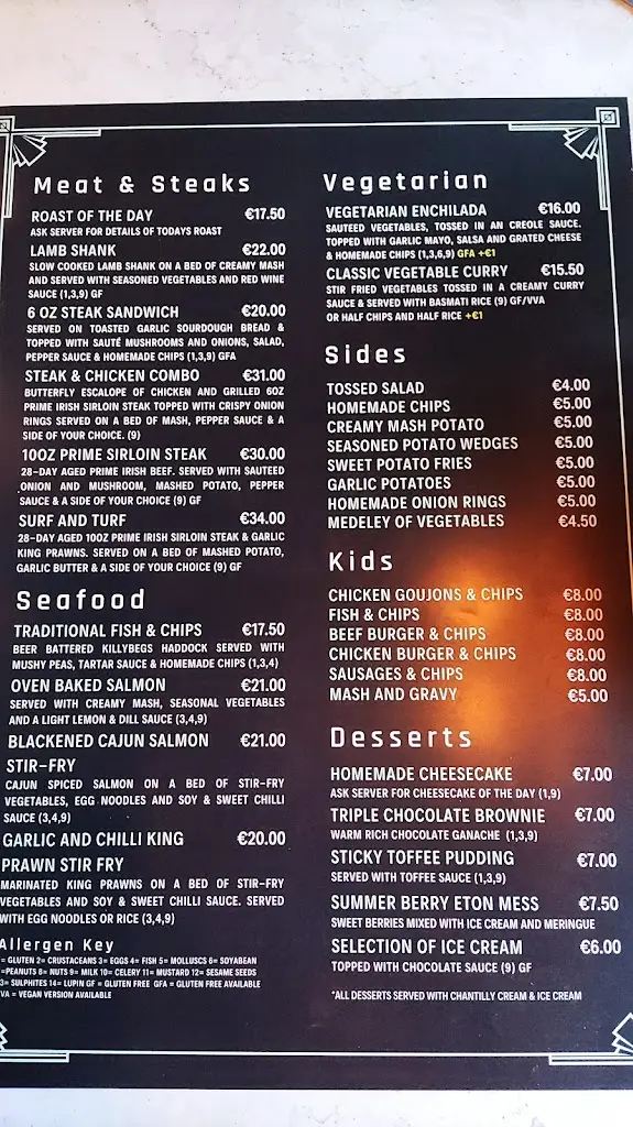 Menu_Brewery Bar and Restaurant_Letterkenny_image_2