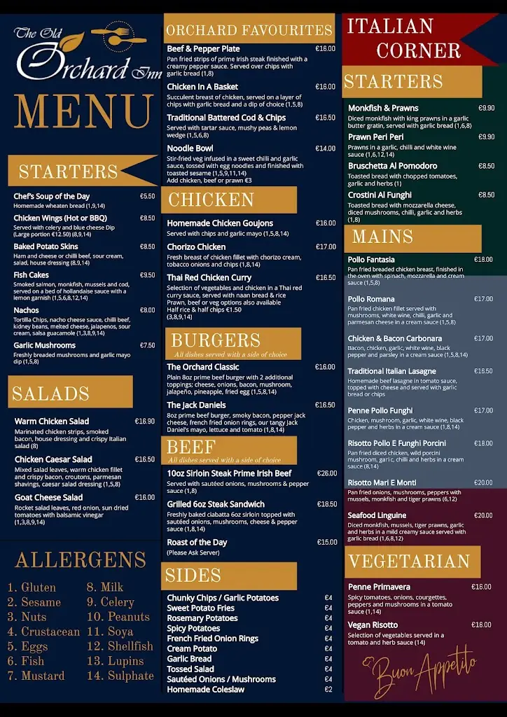 Menü_The Orchard Gastropub & Garden_Letterkenny_Bild_2