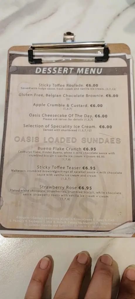 Menu_Oasis Bar_Letterkenny_immagine_2